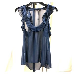 NWT BCBG MAX AZRIA Silk Pleated Sheer Top